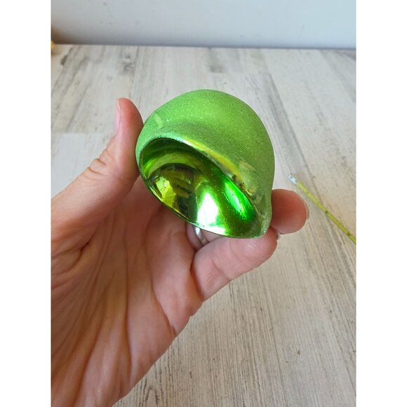 Vintage radko mint green sea swirl seashell shell ornament glass glitter Beach w - Picture 8 of 9